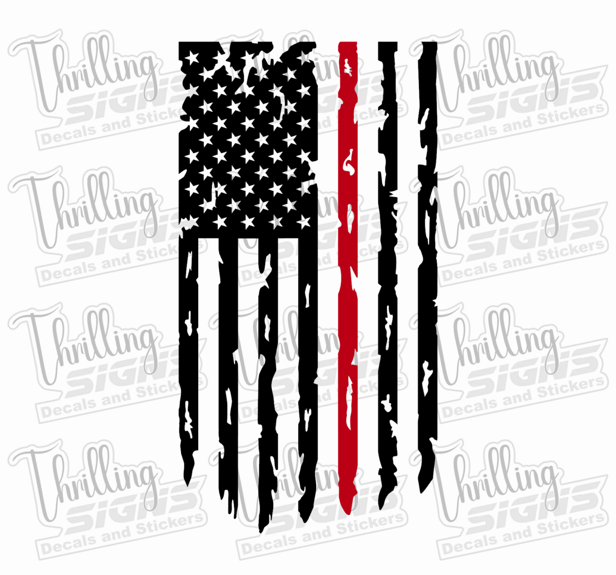 Red Line Flag Decal - Image 5