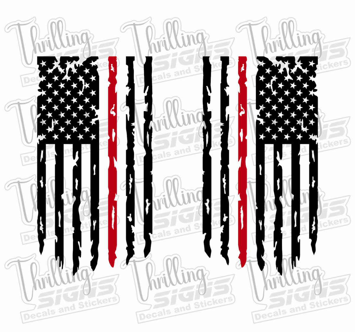 Red Line Flag Decal - Image 6