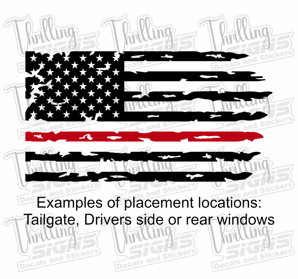 Red Line Flag Decal - Image 7