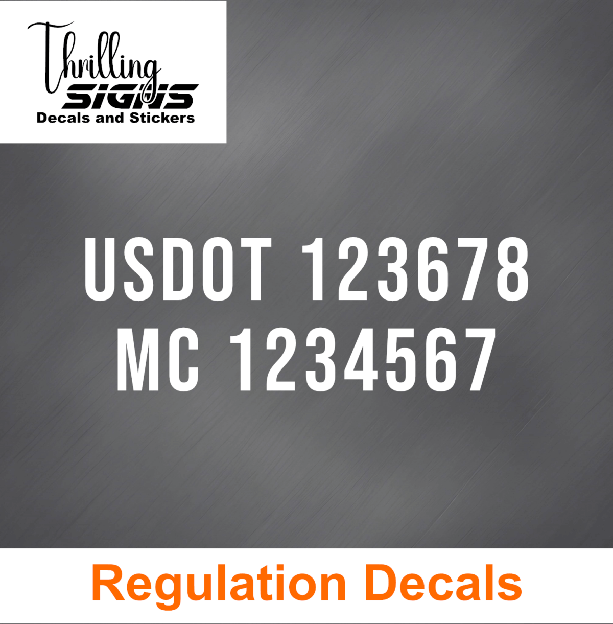 USDOT 2 LINE DECAL