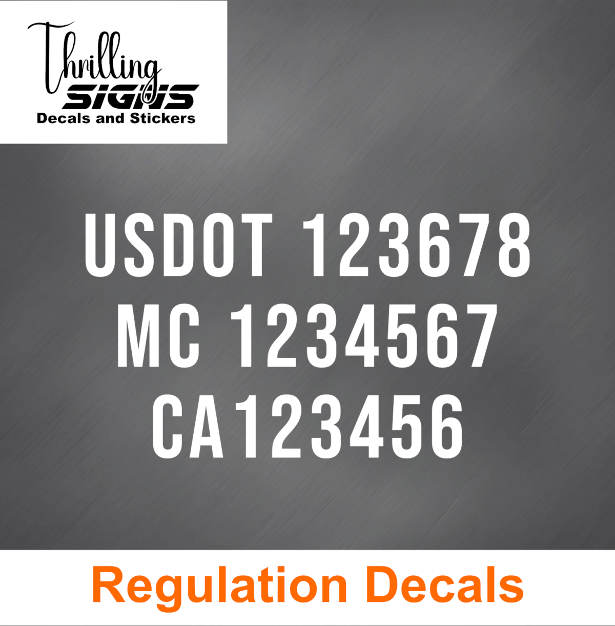 USDOT MC STATE DECAL