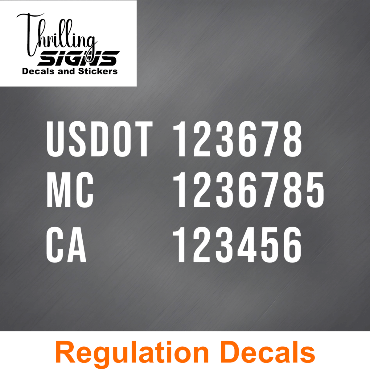 USDOT, MC & State Decal - Image 2