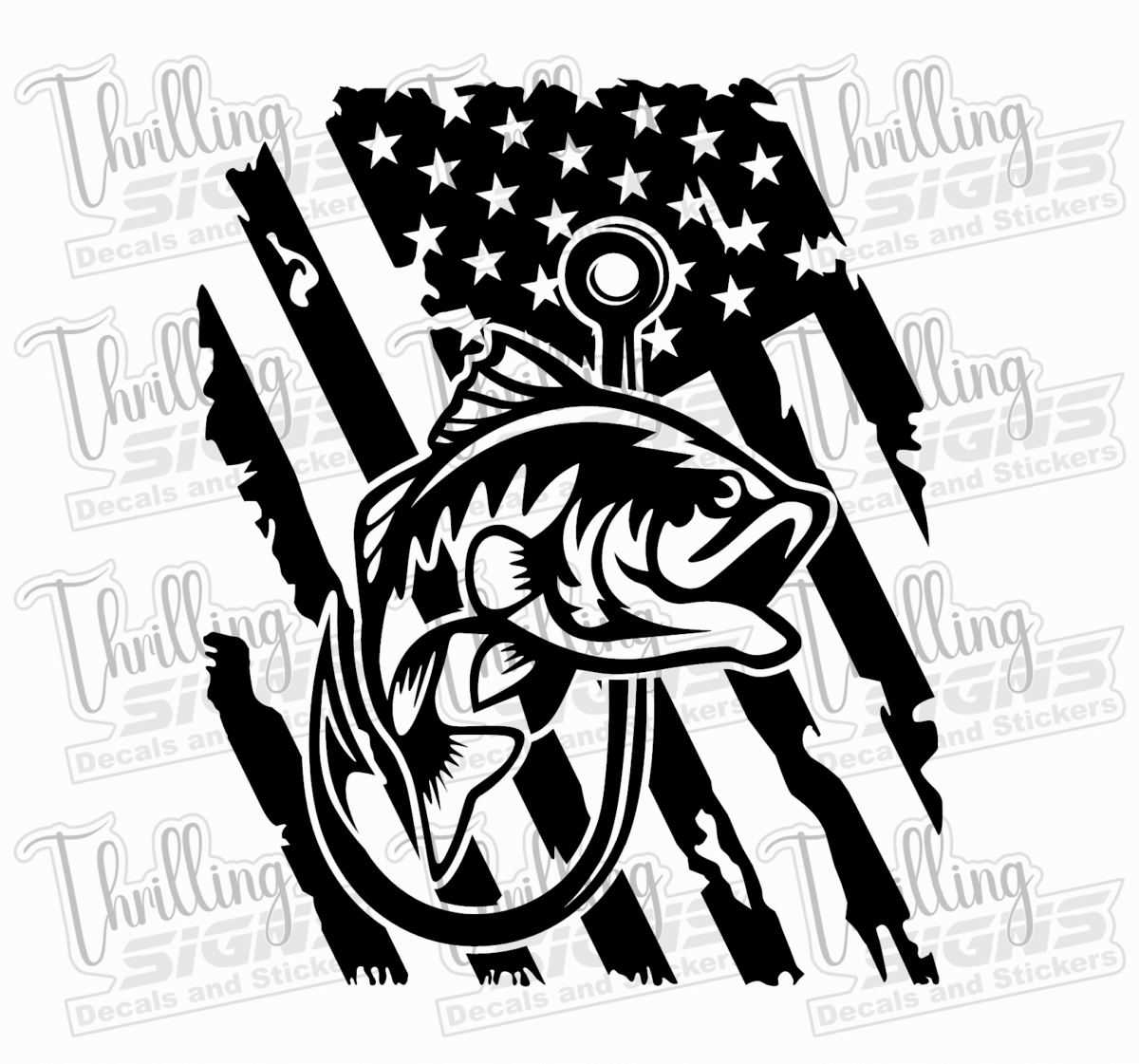 Fishing Flag Angled Decal