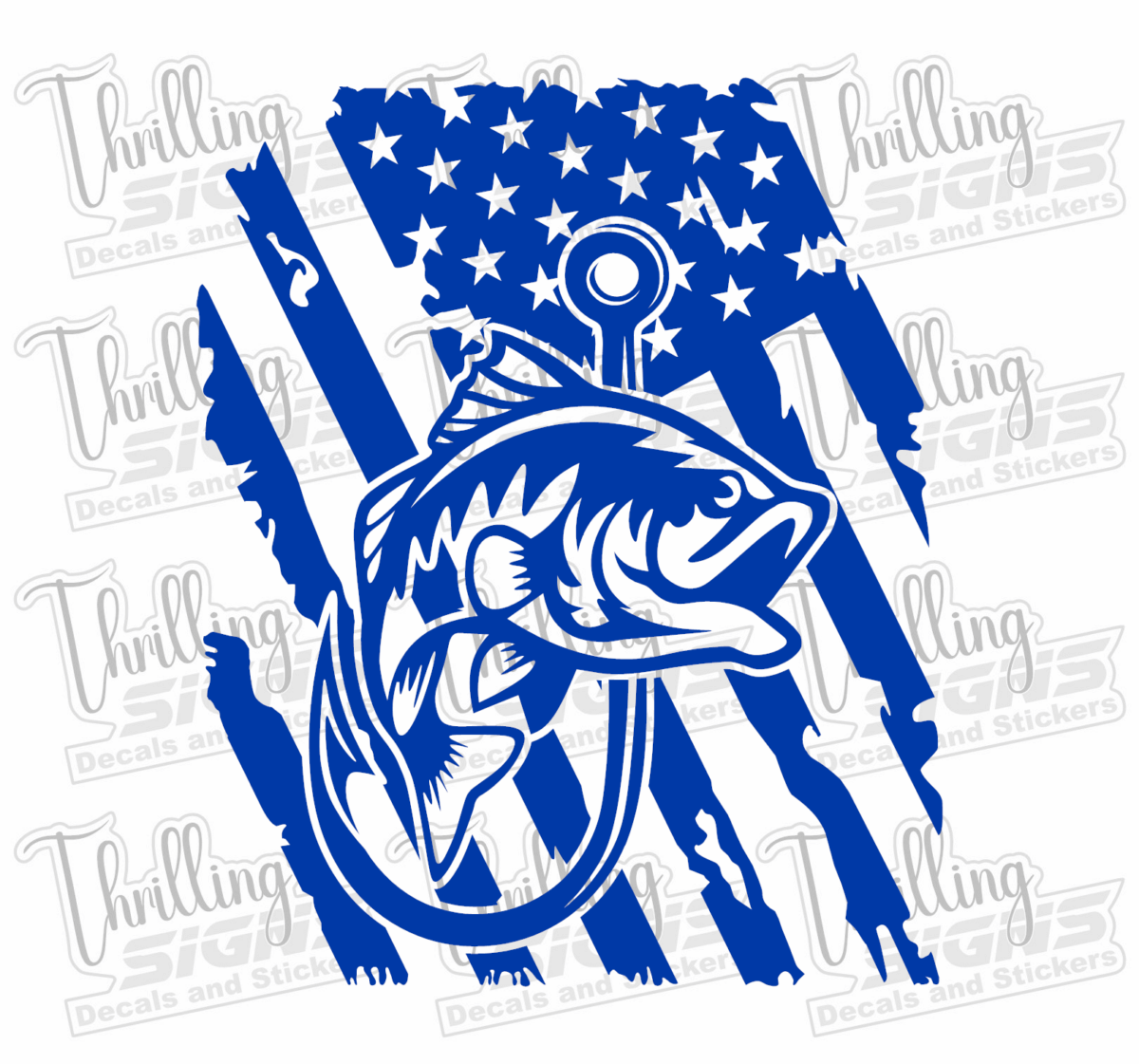 Fishing Flag Angled Decal - Image 3