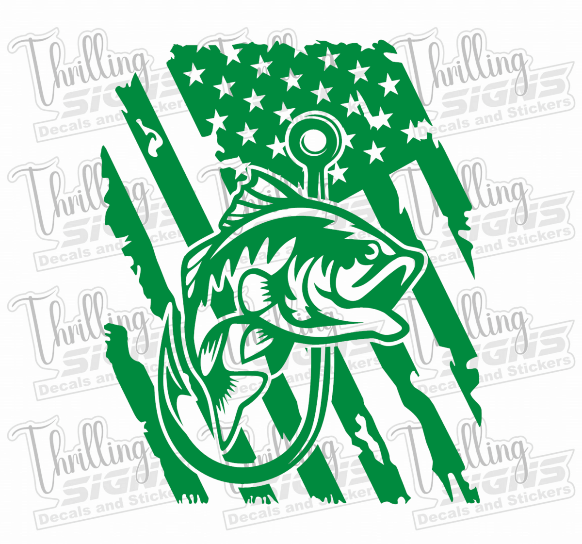 Fishing Flag Angled Decal - Image 4