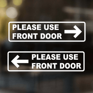 Please Use Front Door Decal