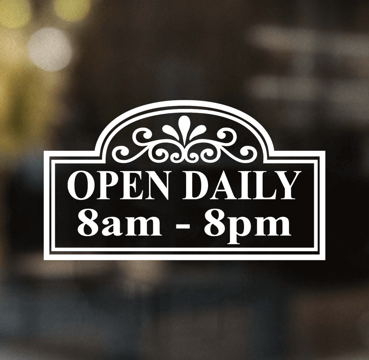 Open Hours Decal Style 5