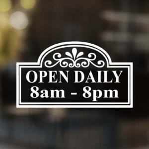 Open Hours Decal Style 5