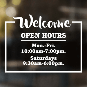 Open Hours Decal Style 7