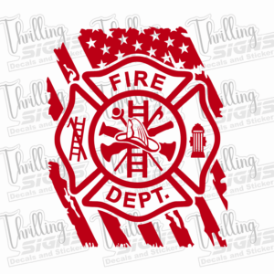 Fire Dept Maltese Flag Decal