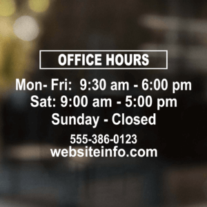 Open Hours Decal Style 11