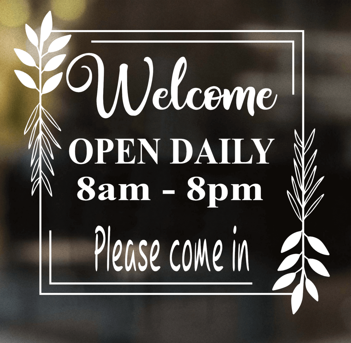 Open Hours Decal Style 13