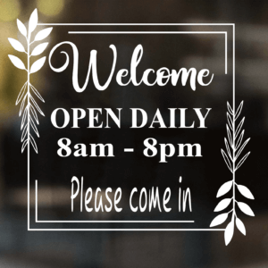 Open Hours Decal Style 13