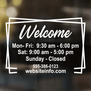 Open Hours Decal Style 15