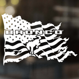 Bronco Distressed Waving Flag Decal