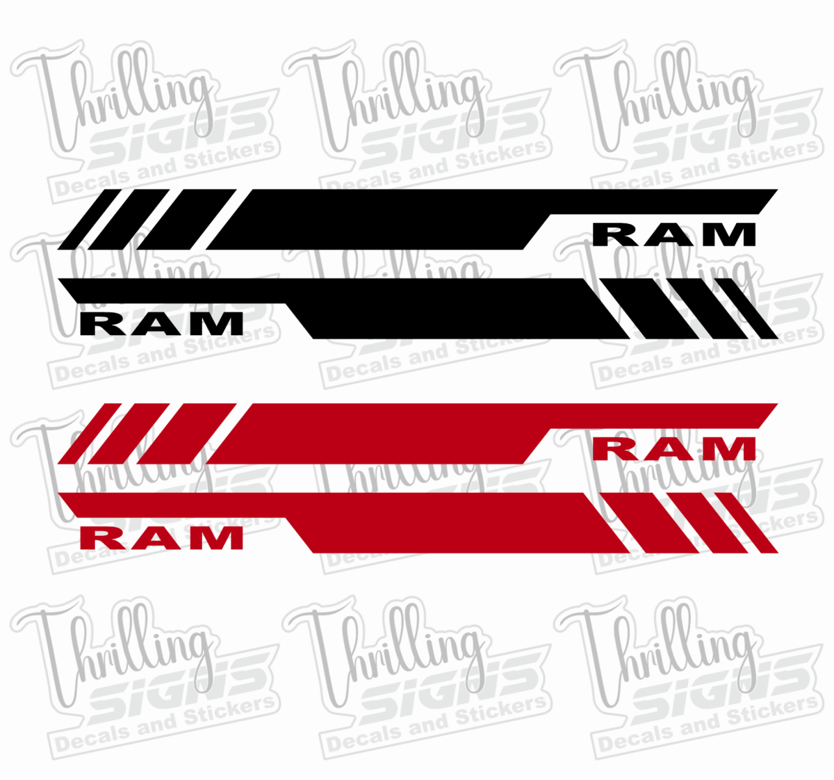 Door bed stripe ram bank or red