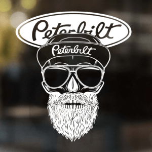 Peterbilt Skull in Cap Decal