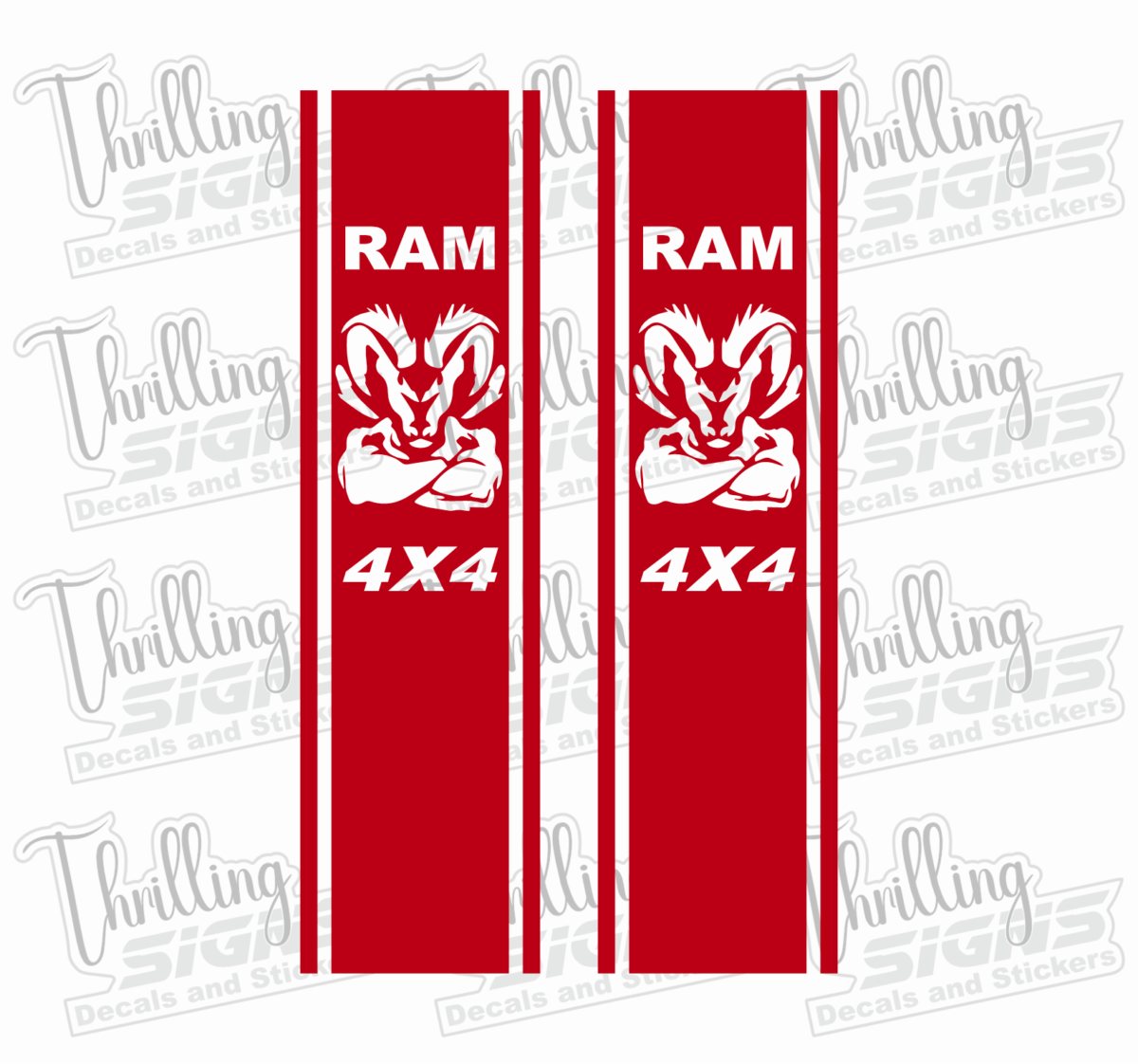 Ram 4 x 4 Truck Bed Stripe Decal - Image 4