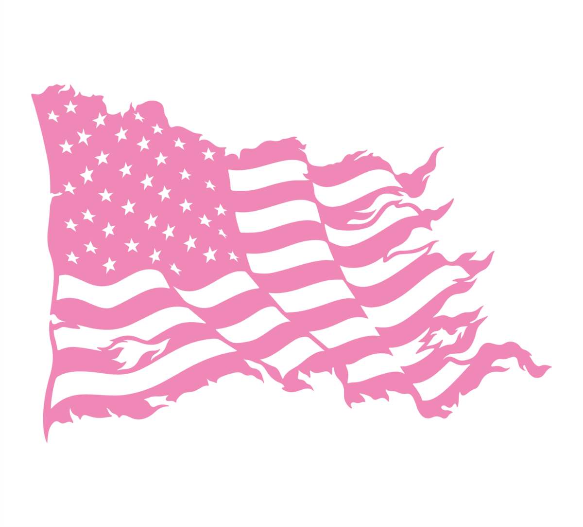 Tattered wavy american flag soft pink