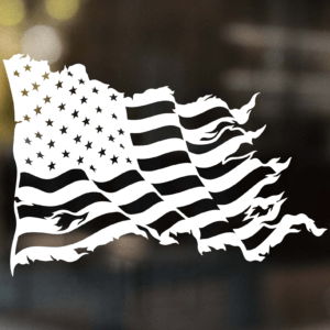 Wavy Tattered Flag Decal