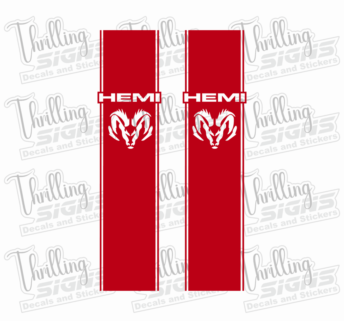 Hemi Ram 2 Truck Bed Stripe Decal - Image 2
