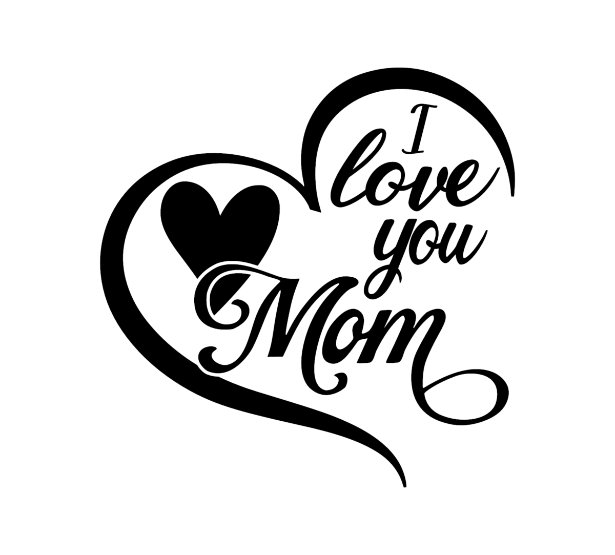 I Love You Mom Heart Decal - Image 2