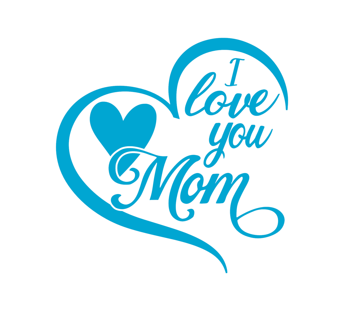 I Love You Mom Heart Decal - Image 4