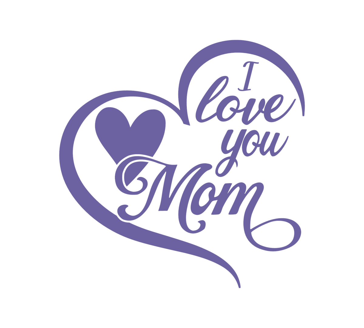 I Love You Mom Heart Decal - Image 5