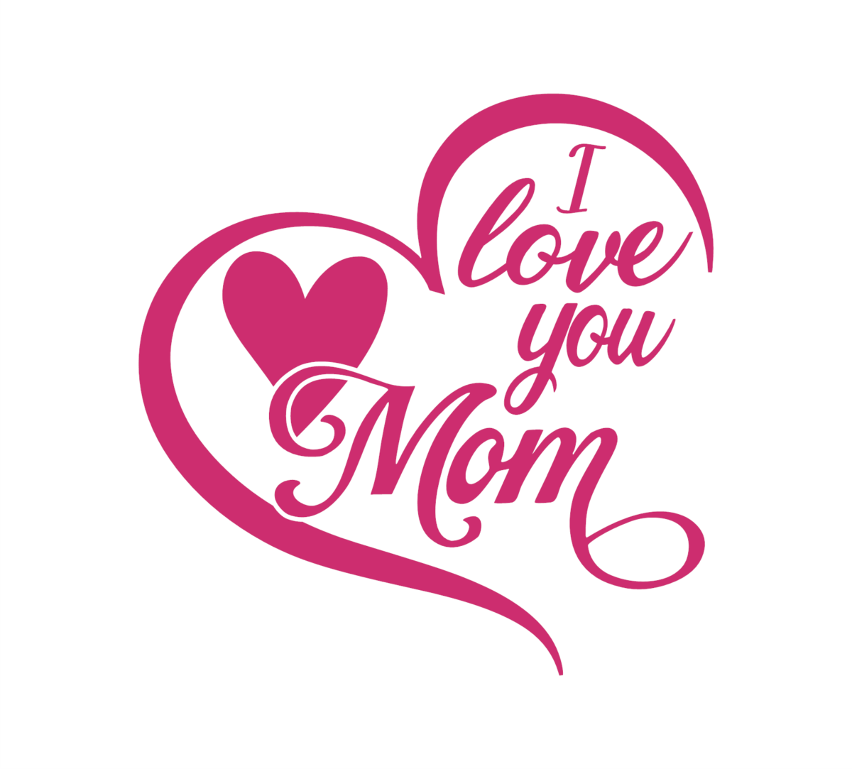 I Love You Mom Heart Decal - Image 6