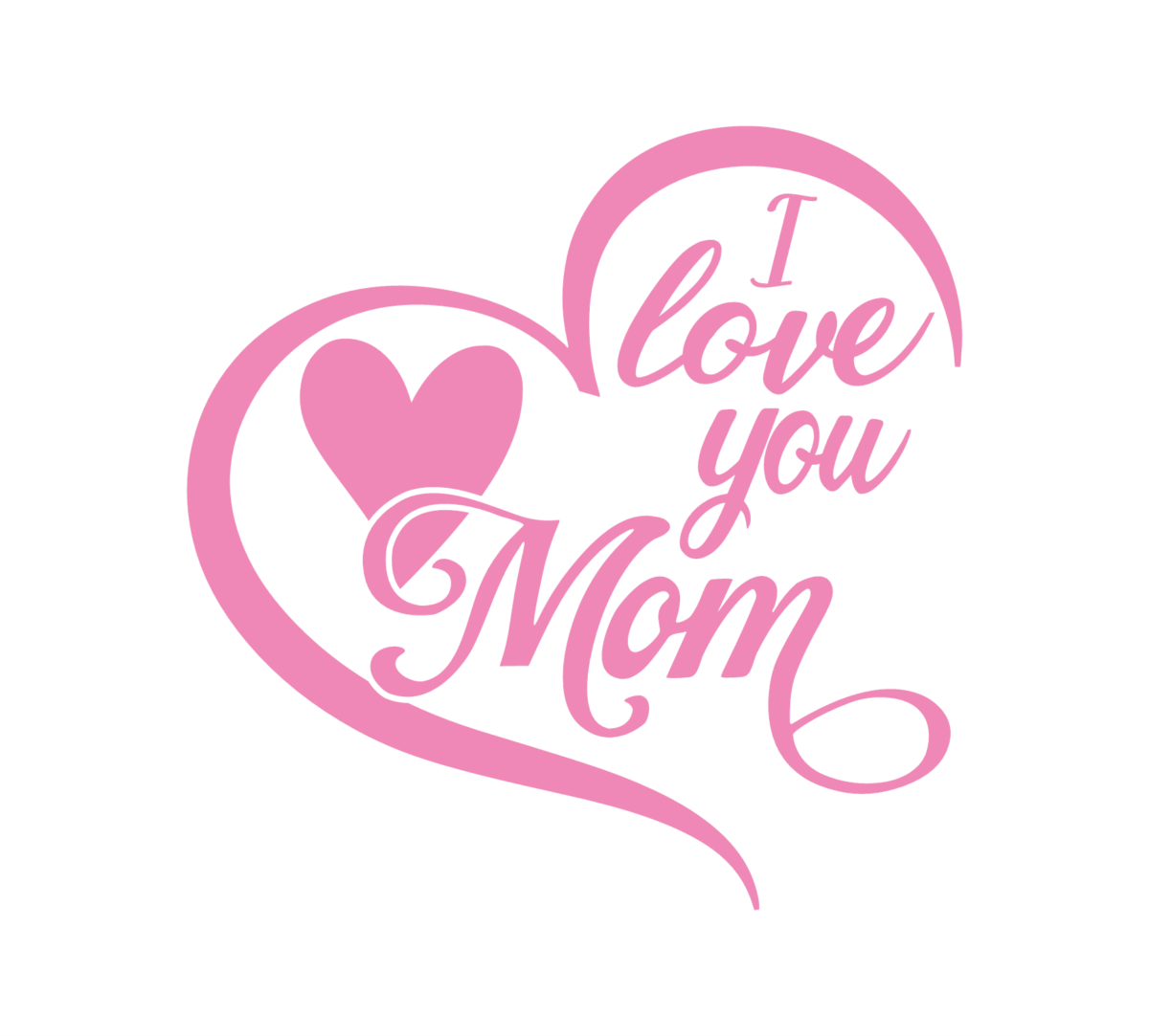 I Love You Mom Heart Decal - Image 8