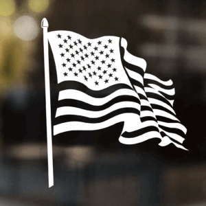 Wavy Flag on Pole Decal