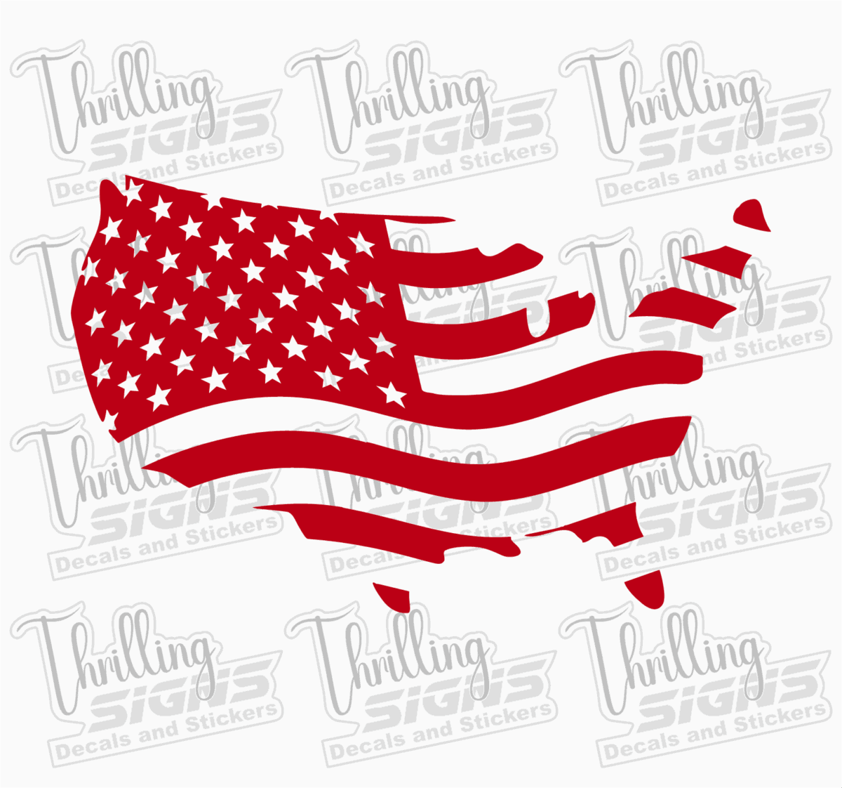 USA Shaped American Flag Decal - Image 6