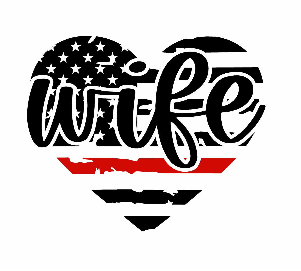 Firefighter Wife Heart Decal - Image 4