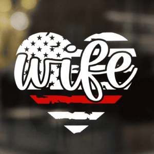 Firefighter Wife Heart Decal