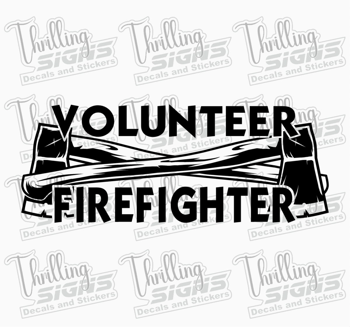 Volunteer Firefighter Axes Decal - Image 2