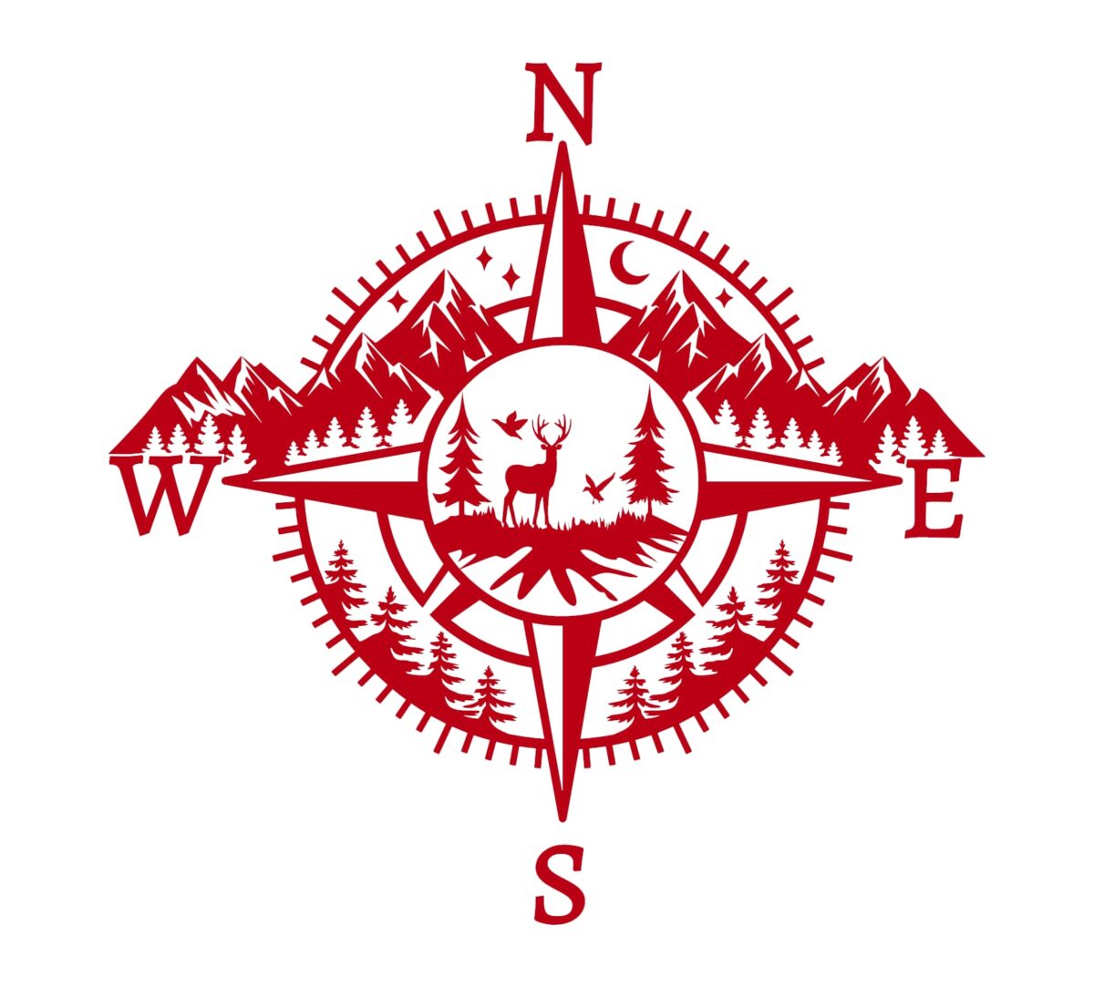 Deer Compass Decal - Image 5
