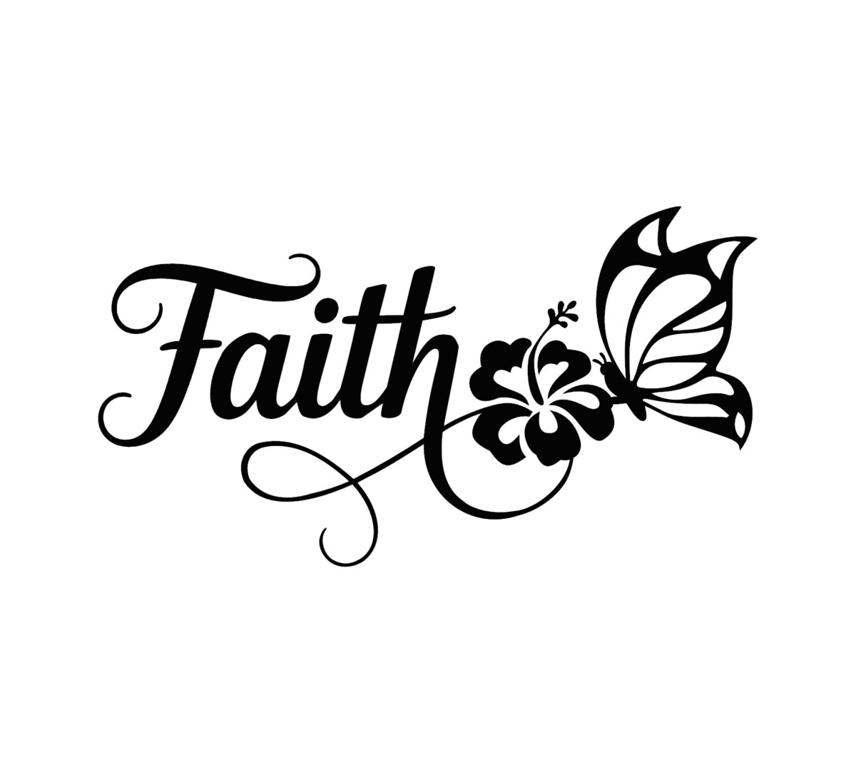 Faith and Butterfly Decal - Image 2
