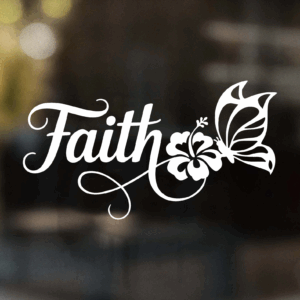 Faith and Butterfly Decal