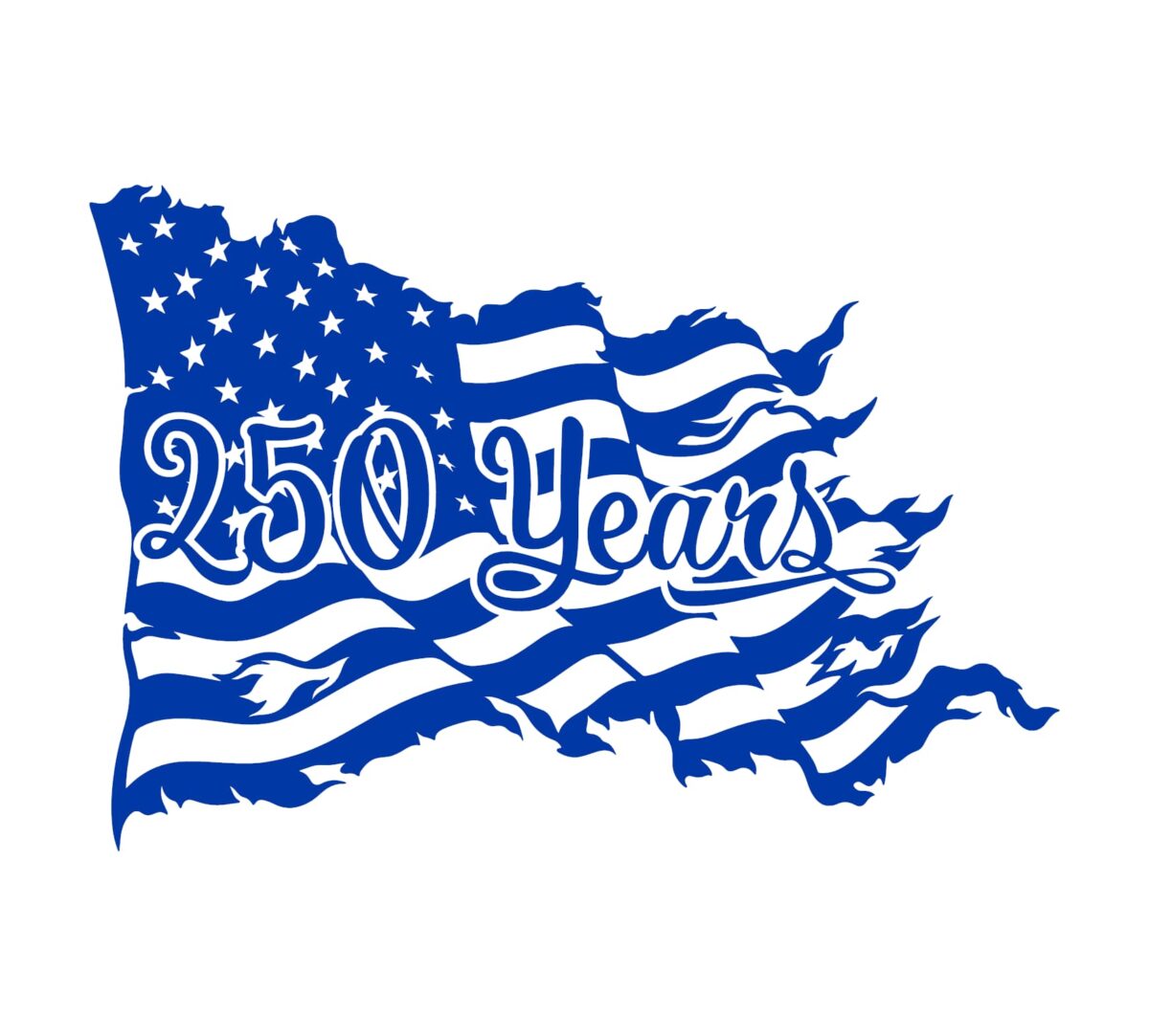 250 Years Tattered Flag Decal - Image 3