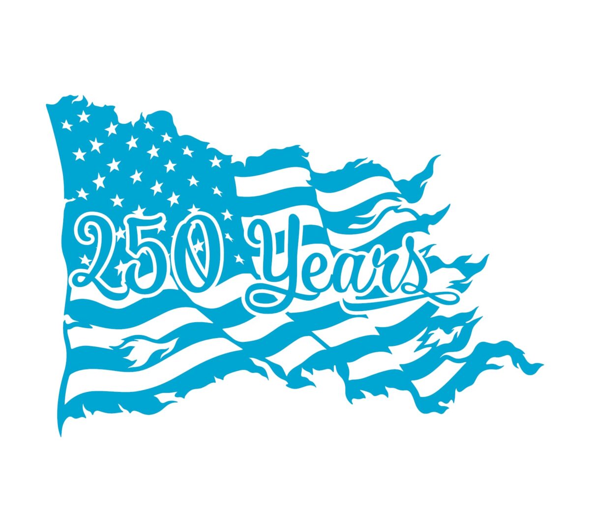 250 Years Tattered Flag Decal - Image 4