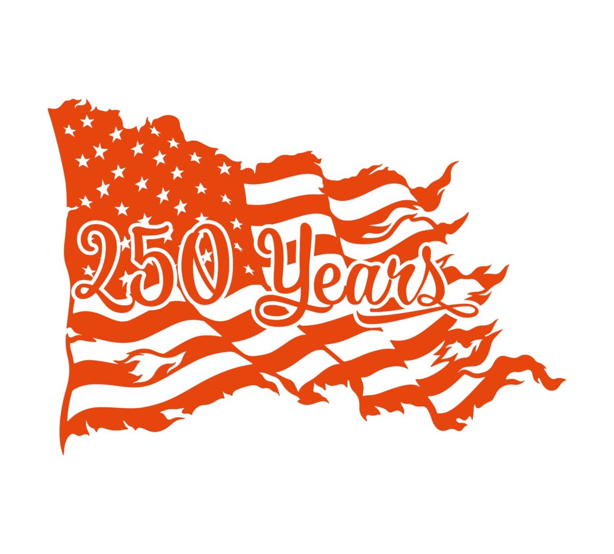 250 Years Tattered Flag Decal - Image 5
