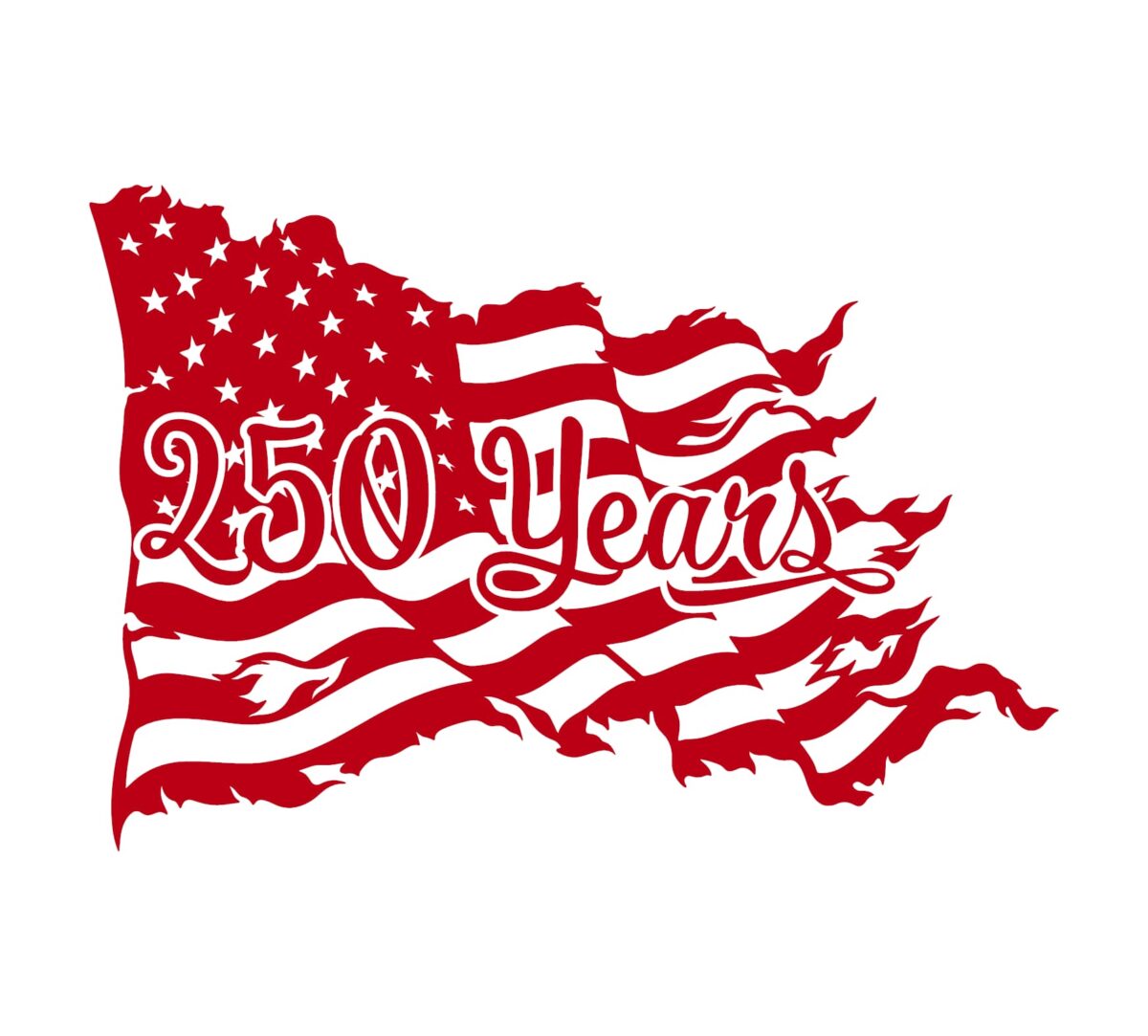 250 Years Tattered Flag Decal - Image 6