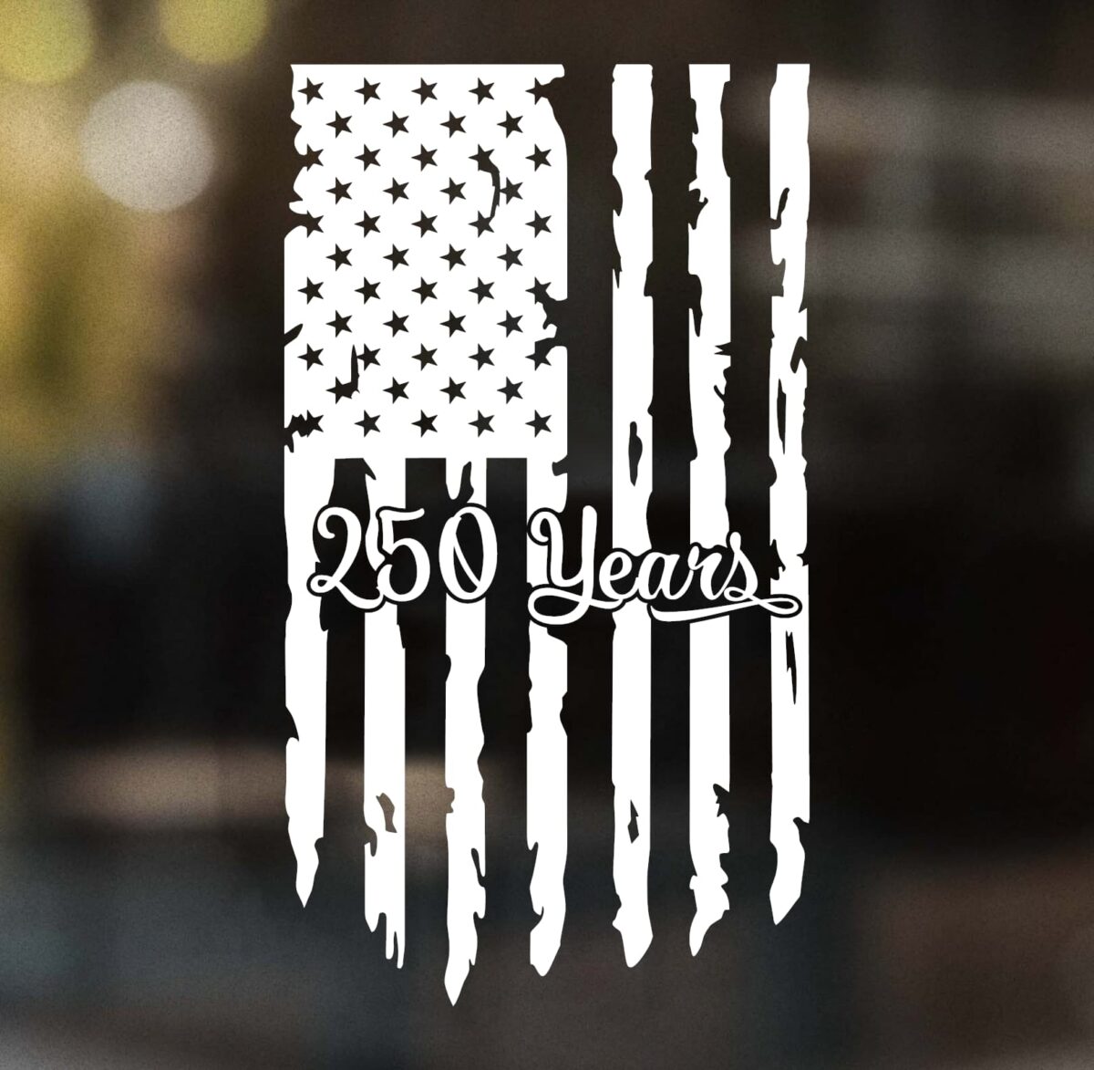 250 Years Hanging Flag Decal