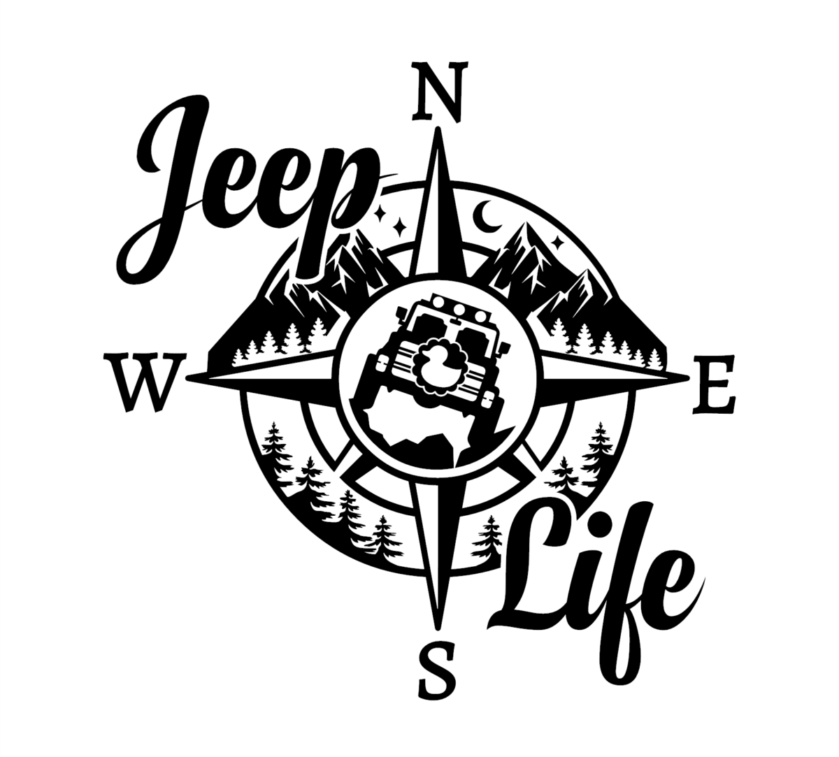 Jeep Life Compass Decal - Image 2