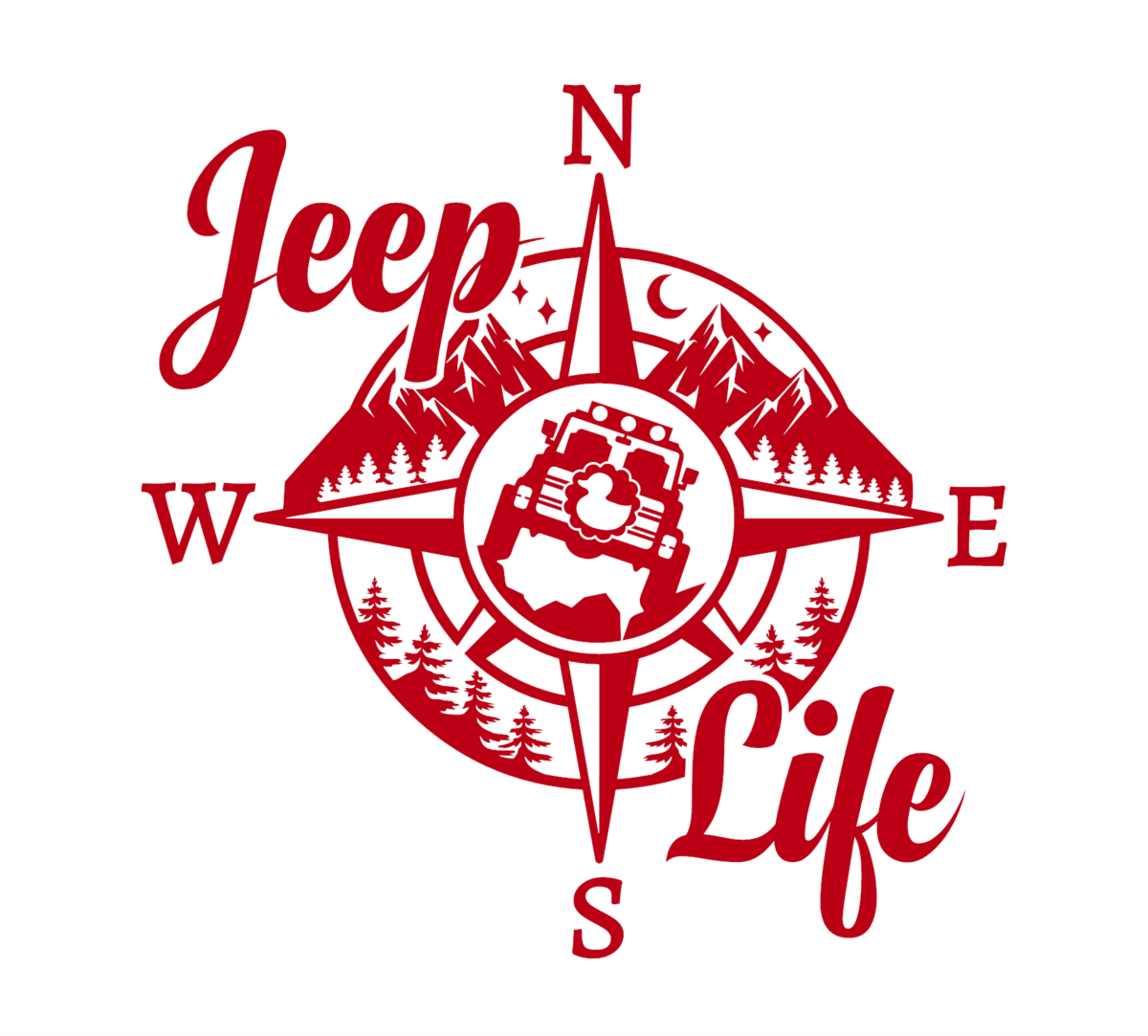 Jeep Life Compass Decal - Image 5