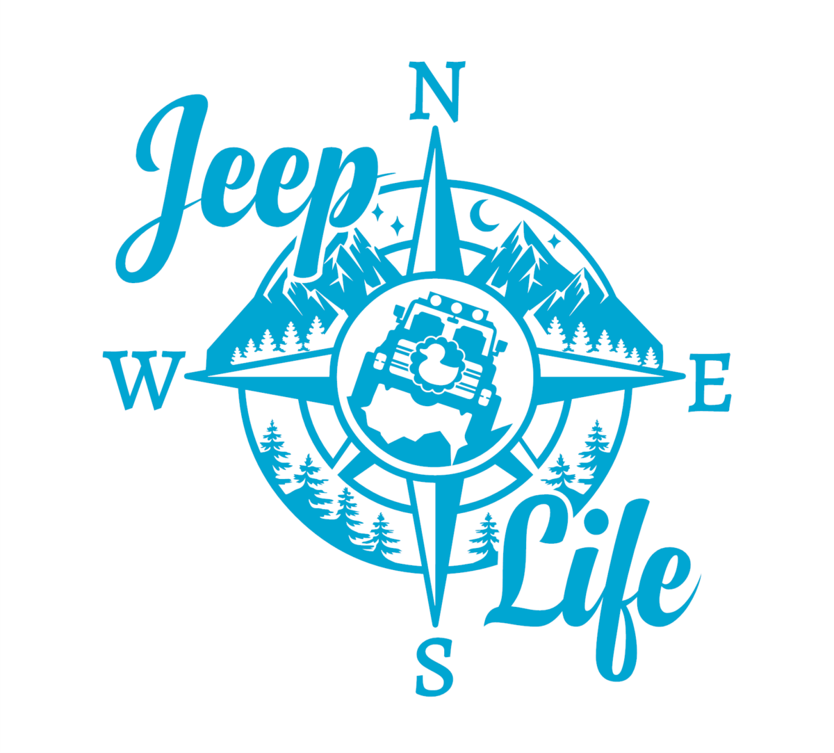 Jeep Life Compass Decal - Image 4