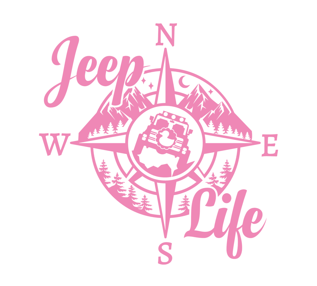 Jeep Life Compass Decal - Image 6