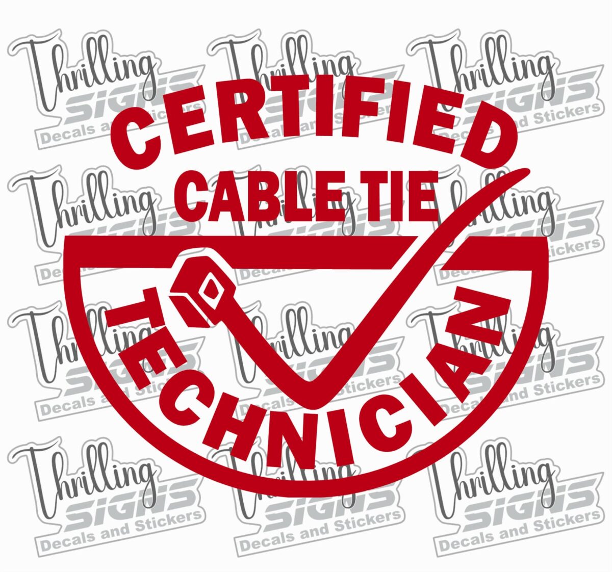 Certified Cable Tie Technician Decal - Image 6