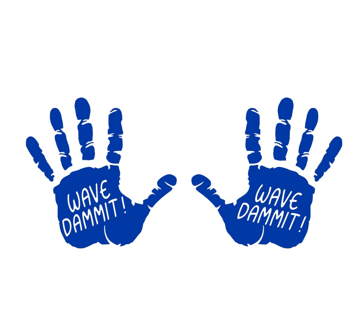 Hand Print Wave Dammit Decal - Image 2