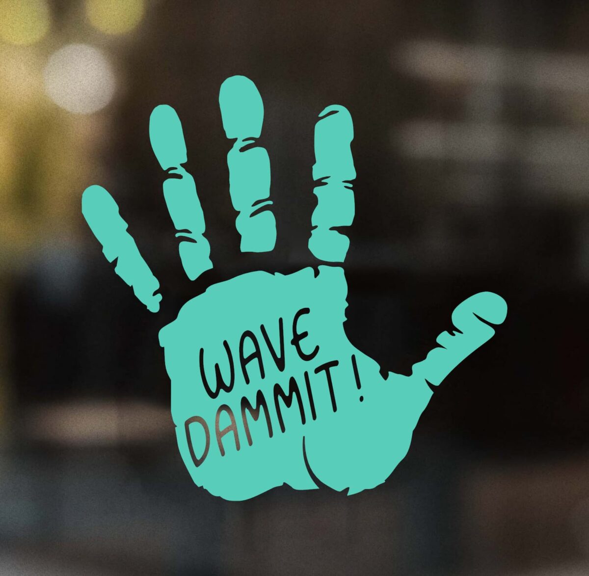 Hand Print Wave Dammit Decal - Image 3
